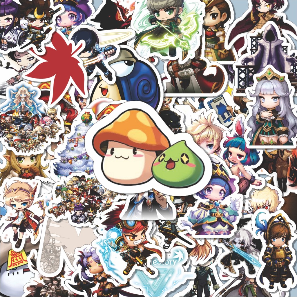 

100PCS Lucu Stiker Game Series Maple Story Mix 1 Stiker Aesthetic Stiker Anti Air Stikers Berperekat Waterproof sticker decal buat Motor Helm Buku Journal Koper Casing HP Laptop Botol Minum Hadiah anak