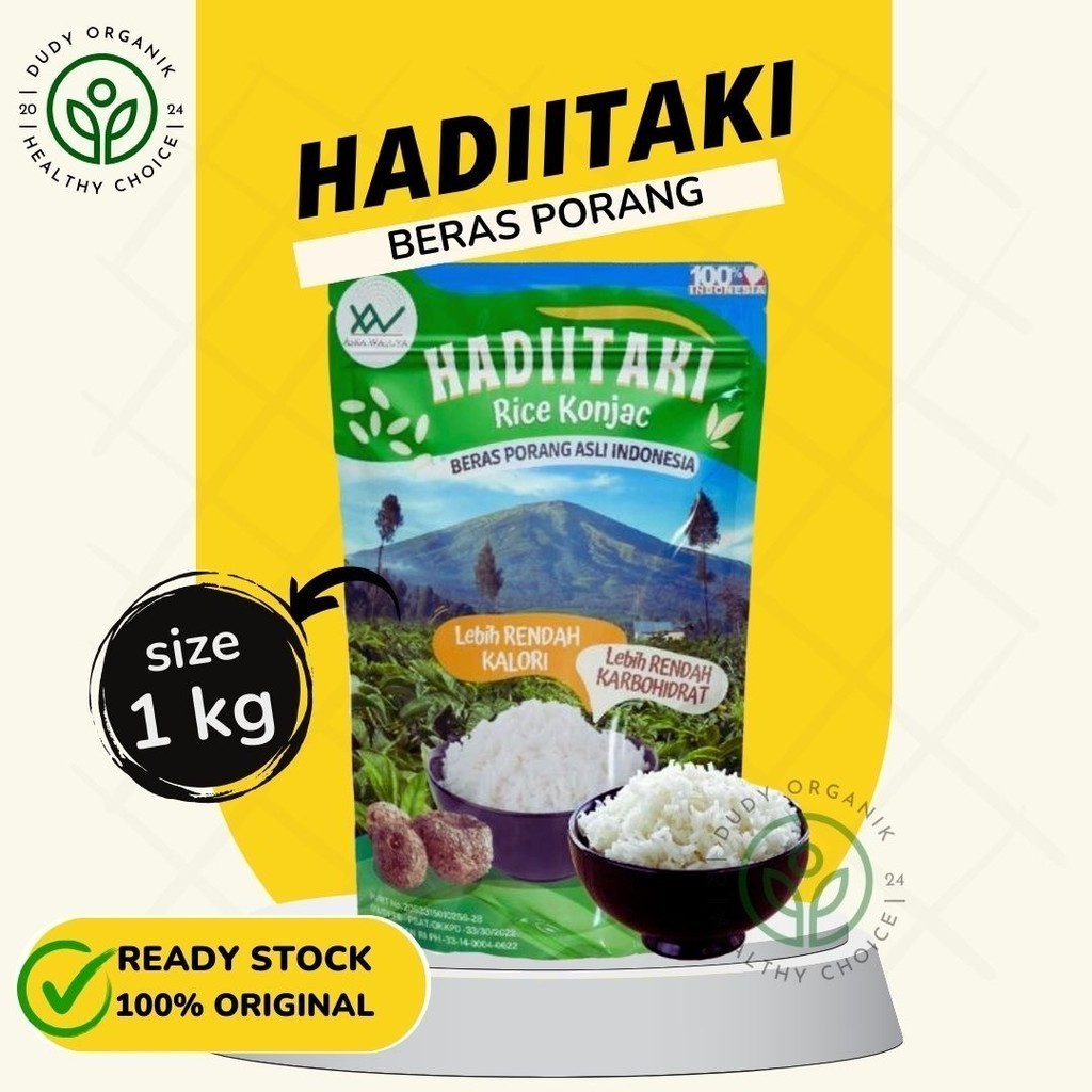 

HADIITAKI Beras Porang 1 KG Shirataki Konjac Rice diet rendah kalori