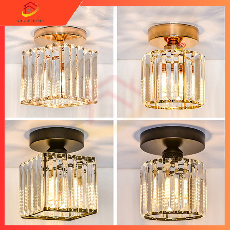Arale Home | Lampu ceiling kristal kotak modern  Gantung Kristal Minimalis Lampu kristal plafon ruma