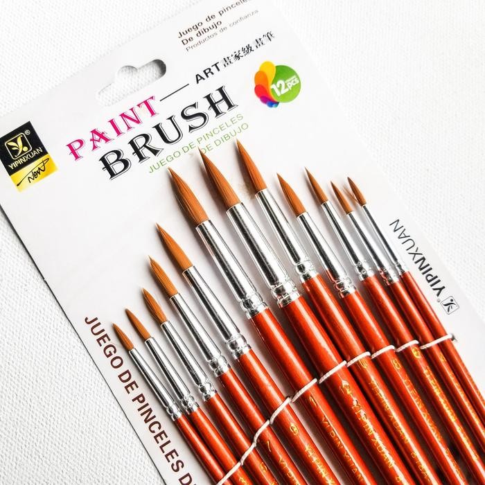 

Kuas Lukis Yipinxuan 818 set 12 pcs / Yipinxuan Paint Brush - Flat Brush