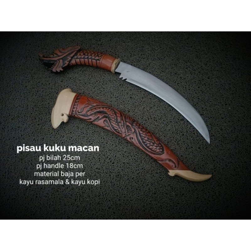 afifah117 Pisau antik pisau karambit kukucurit motif ukiran naga
