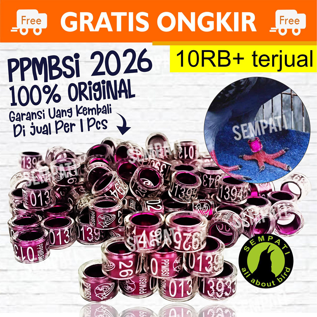 SEMPATI READY STOCK (BUKAN PO) Ring Merpati Pusat SI PPMBSI Ring Merpati Balap NEW 2026 PPMBSI GARAN