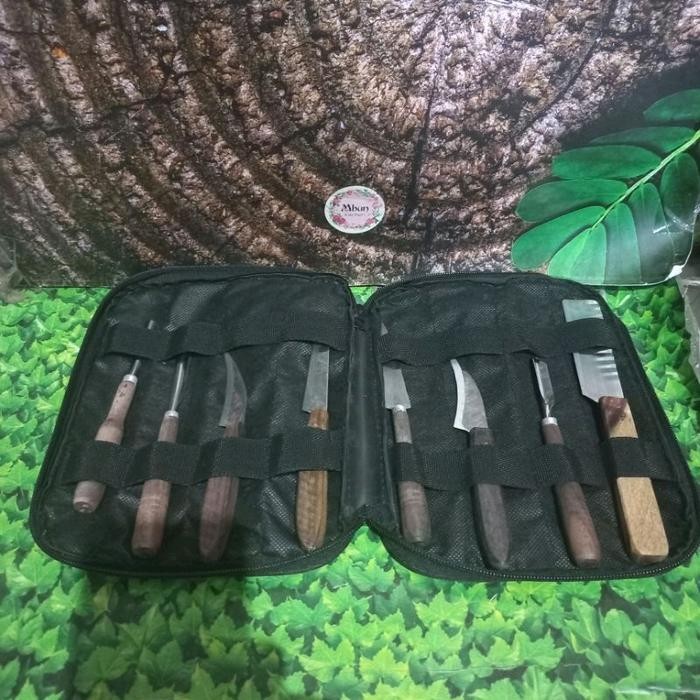 

7pcs Pisau Garnish Sayuran / Buah + tas pisau free 1 pisau gelombang Kitchenware - 7pcs Pisau