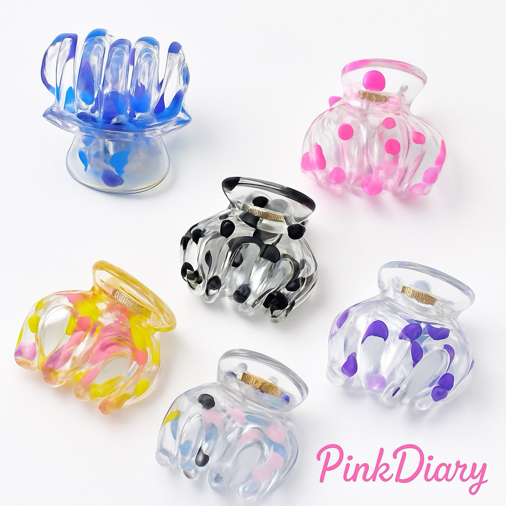 [PROMO] Jepit rambut tebal jedai premium transparan TRANSPARAN TOTOL / JEDAI 5CM CUTE MOTIF BENING T