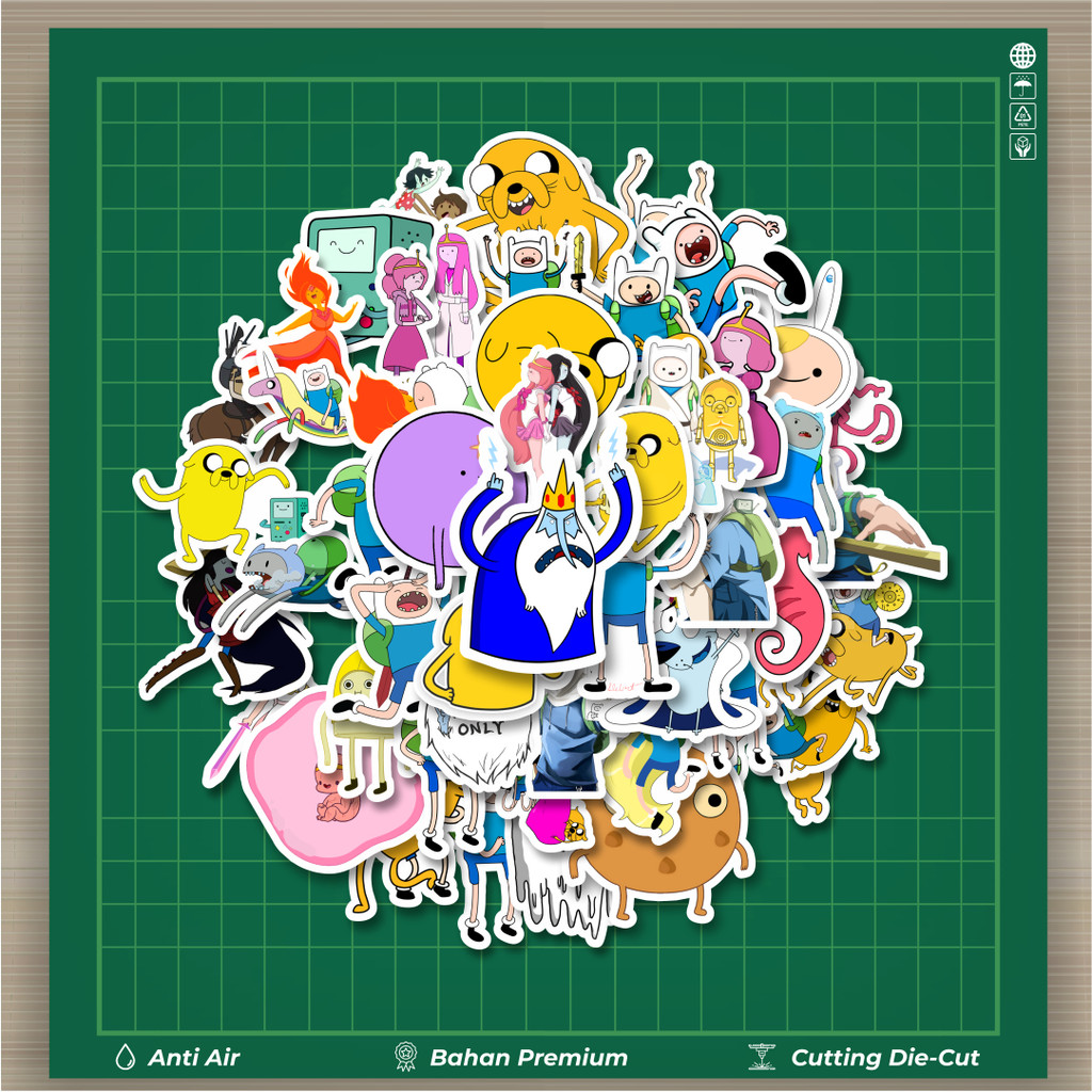 

HOT 50 PCS STIKER Stiker Kartun Series Adventure Time Character Mix 1 Stiker Fashion Cars Decal Dingin Kartu Album Custom Vinyl Anti Air- Sticker Aesthetic Buku Journal Koper Casing HP Tablet Laptop Helm Motor Botol Minum