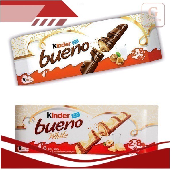 

TERLARIS !!! Coklat KINDER Bueno Maxi Milk & White Chocolate isi T2 x 8 packs