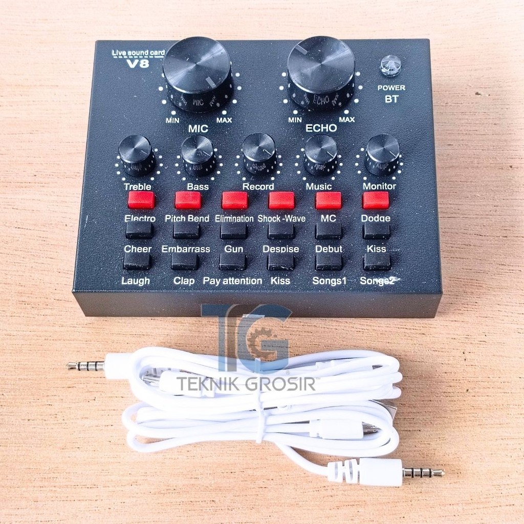Sound Card V8 – Mixer Audio Mini Karaoke Live Musik & Streaming