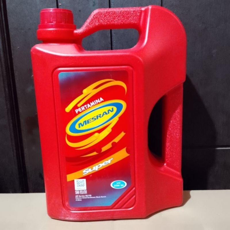 NURYANTO.SHOP OLI MESIN MOBIL BENSIN MESRAN SUPER 4 LITER SAE 20W-50 OLI PERLUMAS MESIN MOBIL BENSIN
