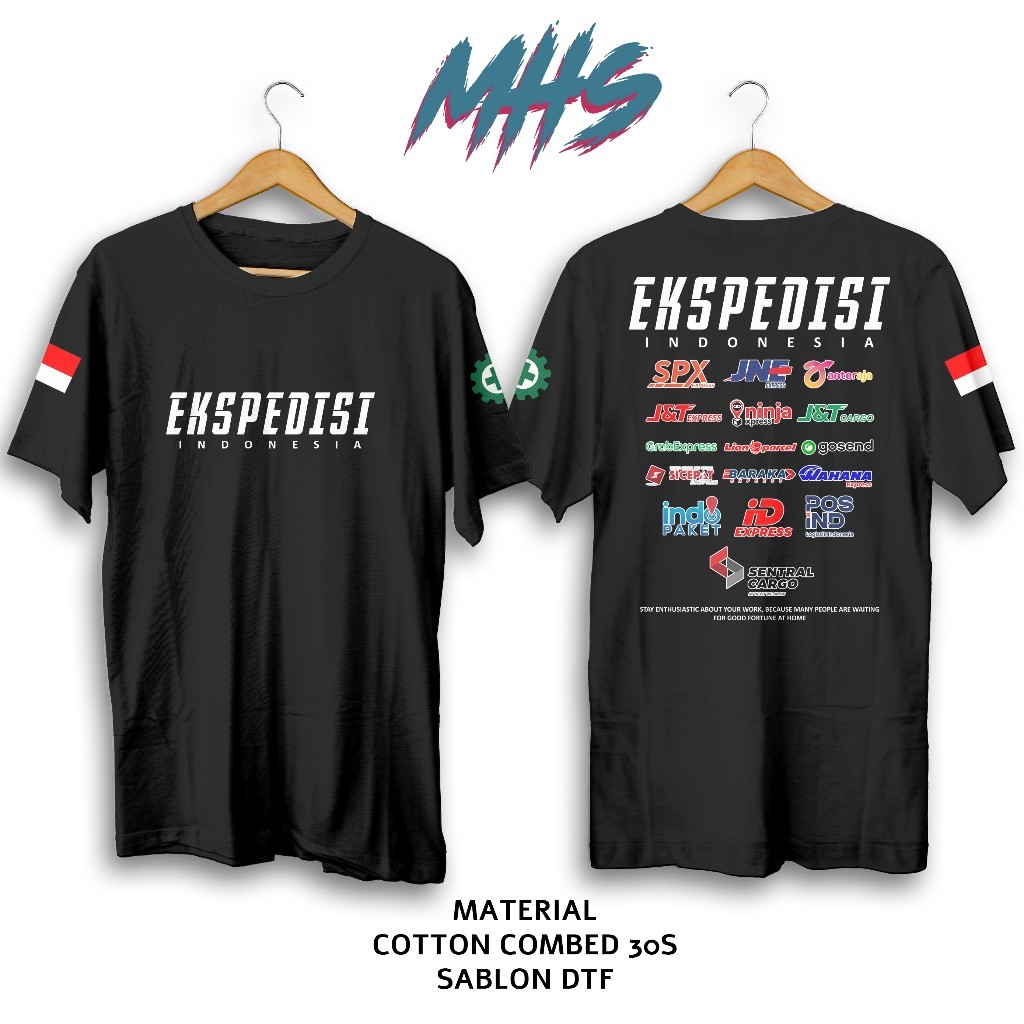Kaos Baju Distro Ekspedisi Indonesia Pengantar Paket Tshirt Kurir Express Pakaian Unisex Atasan Pria