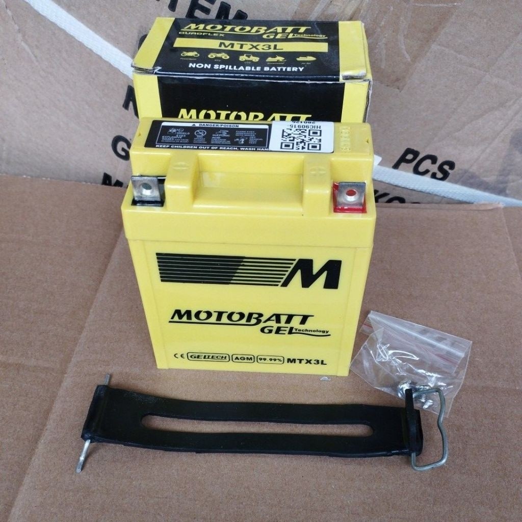 Aki Accu Motobatt RX King Set Karet Tali Aki King