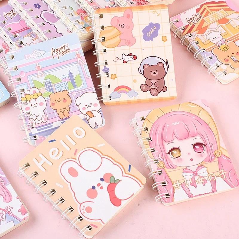 

1Pc A7 Cute Cartoon Animal Loose Leaf Notebook Kawaii Portable Mini Pocket Coil Book Student Stationery School Supplies for Girl