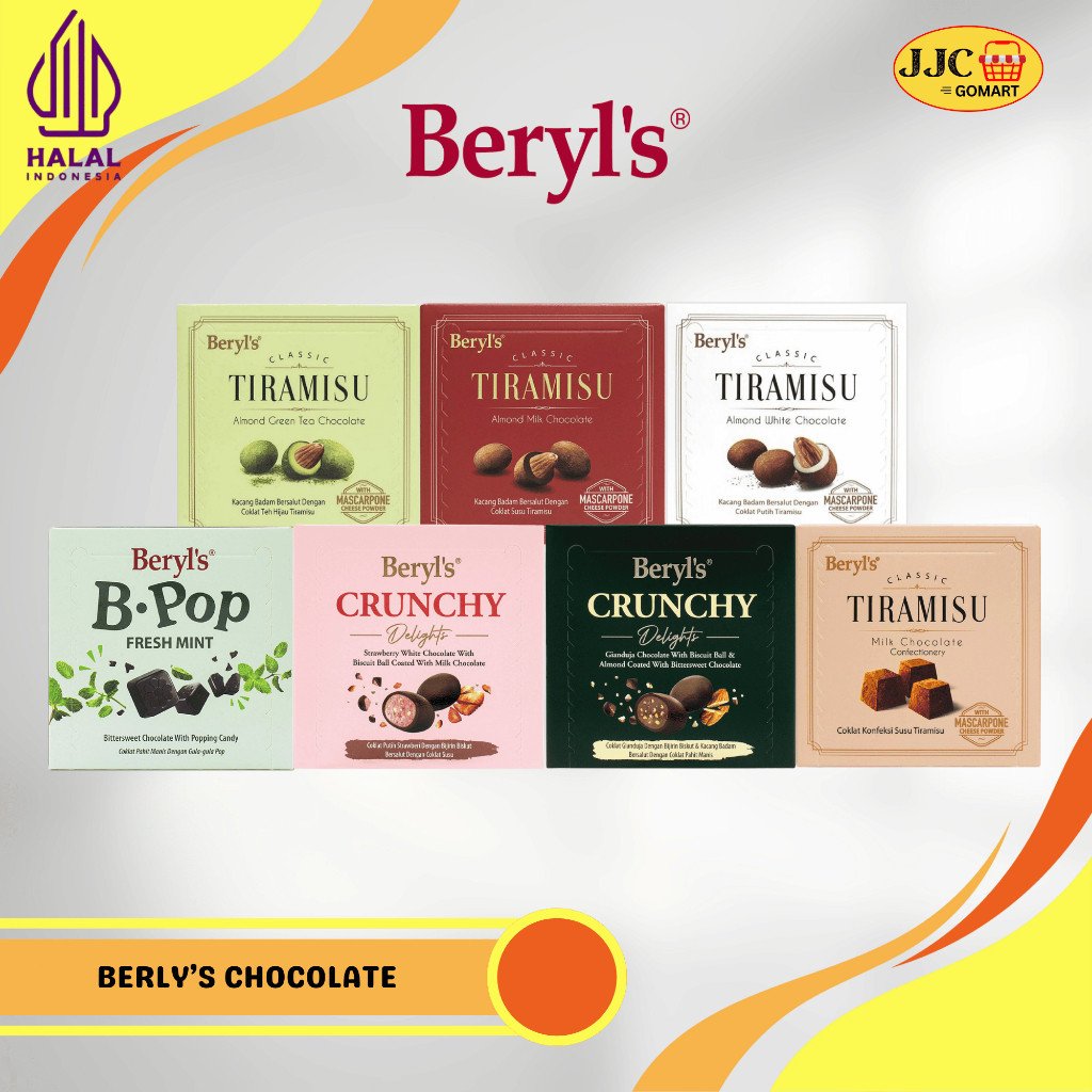 

Beryl's Classic Tiramisu Almond Chocolate 65g | Green tea | Milk Chocolate | White Chocolate | Tiramisu Milk | Crunchy Gianduja | Crunchy Straw | B - Pop Mint