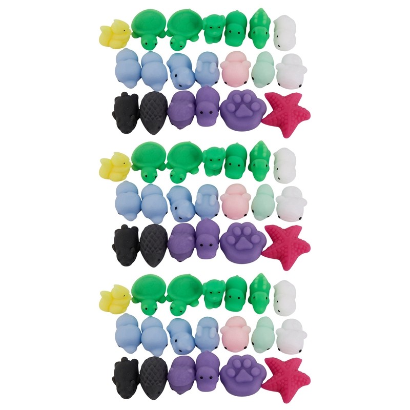 X18A-60Pcs Mini Squeeze Toy Squishy Mochi Soft Release Stress Toys Kawaii Animal Decompression Toys 