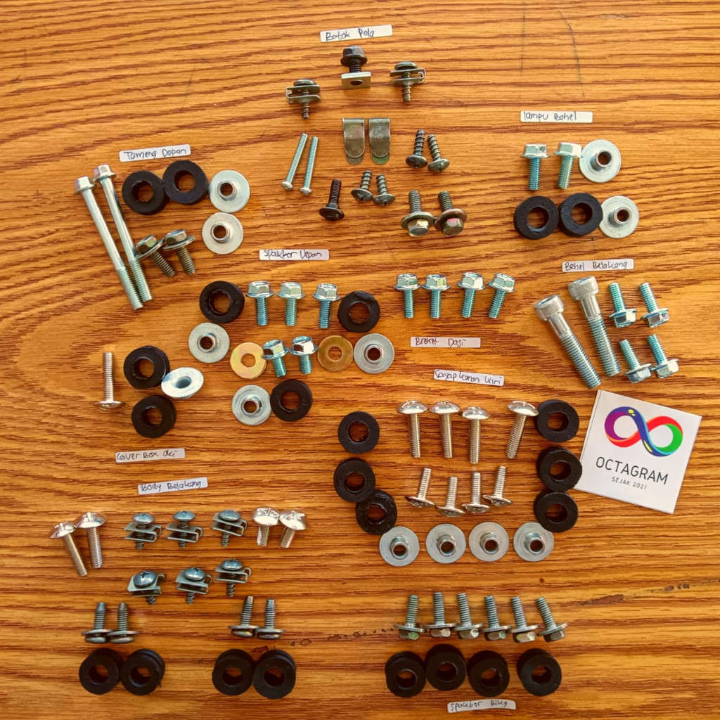 COD / Promo / Original / Baut Body Yamaha Fizr Full Set/ Baut Body Motor Fizr dan Force 1Full Set Ya