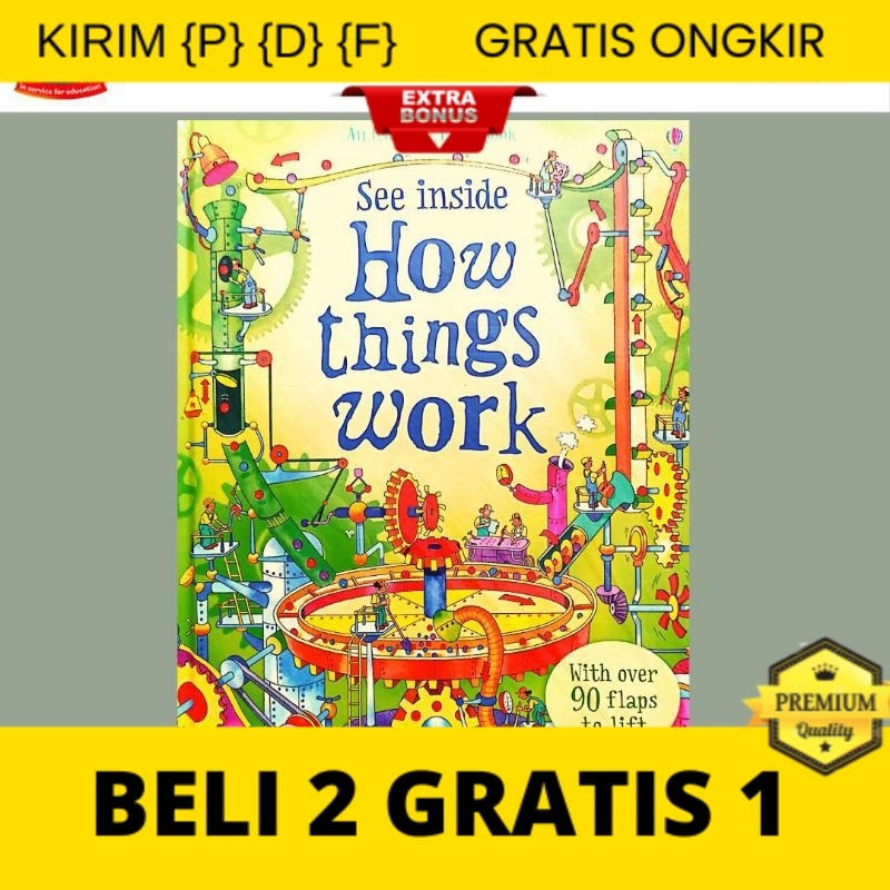 

{P} {D} {F} An Usborne Flap Book See Inside How Things Work || Buku Cerita Pengetahuan Anak Hard Cover Flip Book