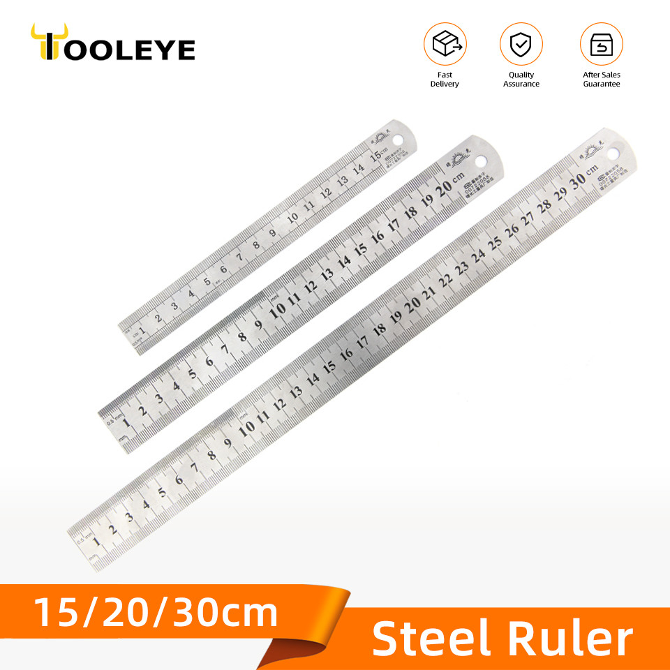 

1pcs Straightedge Double Side Scale Metal Ruler High Quality Stainless Steel Woodworking Drawing Measuring Tools 0-15/25/30mm
