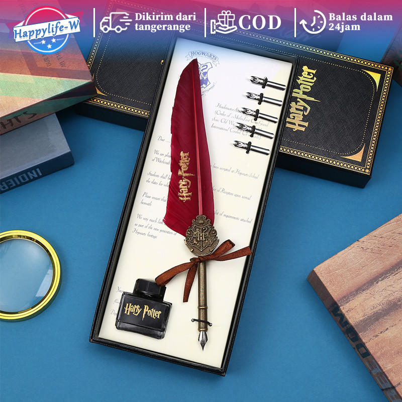 

Pena Bulu Harry Potter Pen Bulu Retro Pulpen Kaligrafi Vintage Feather Quill Pena Bulu Dengan Ink