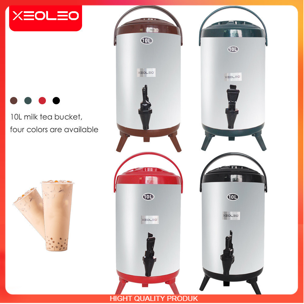 BEST QUALITY XEOLEO Bubble tea Insulation preservation barrel 10L Insulation Bucket Stainless steel 