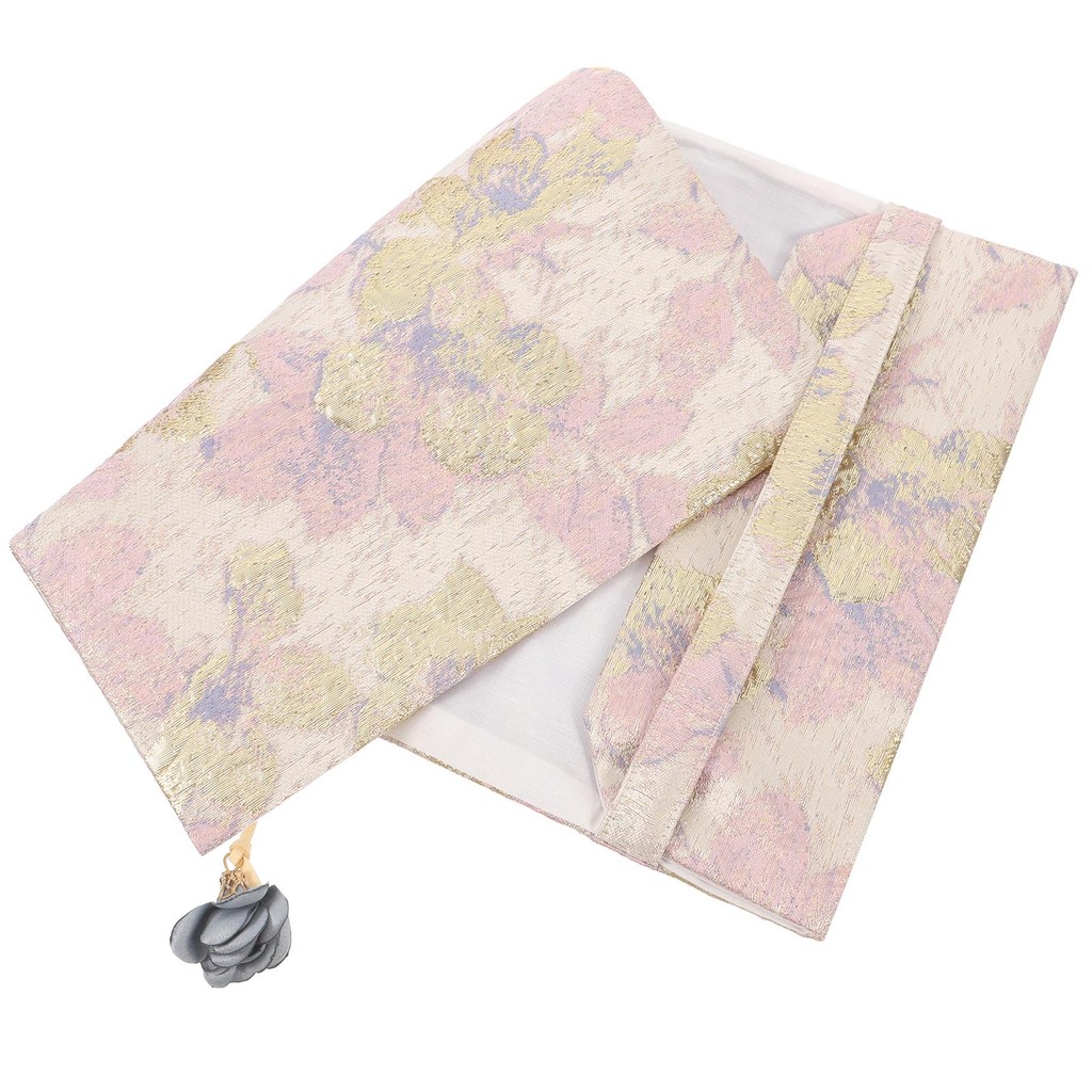 

Adjustable Fabric Book Cover A5 Satin Cloth Protective Sleeve Handmade Notebook Case Textbook Protector Decorative Cloth Covers