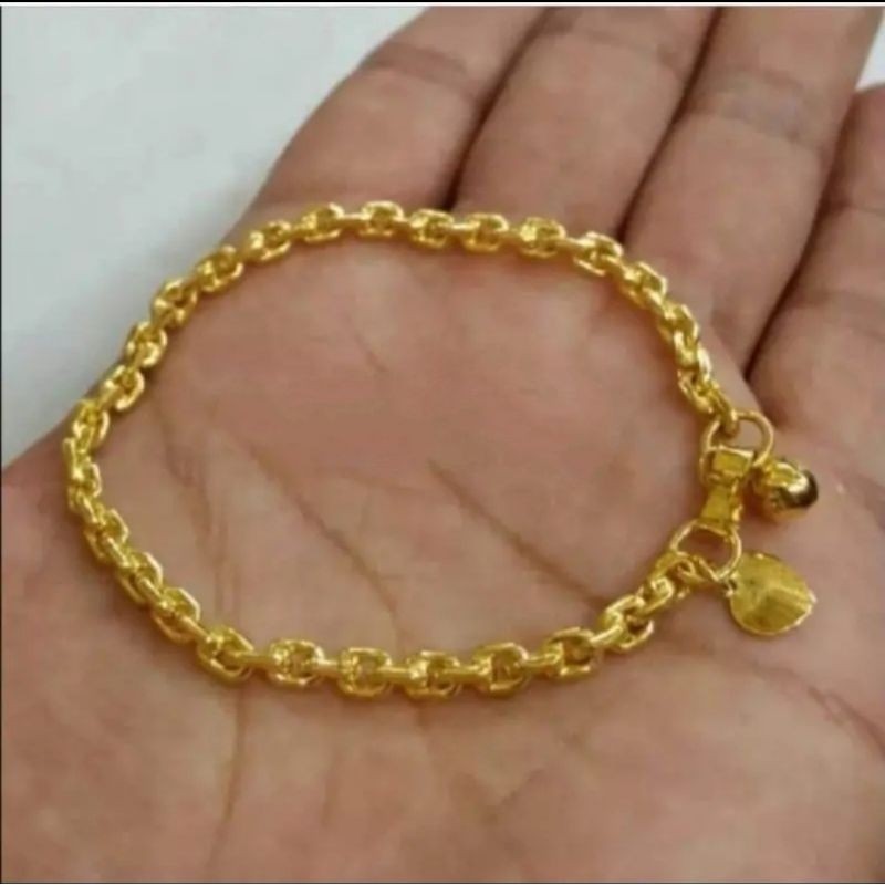 Gelang Tangan Wanita Rantai Medan Warna Lapis Emas Fhasion Perhiasan
