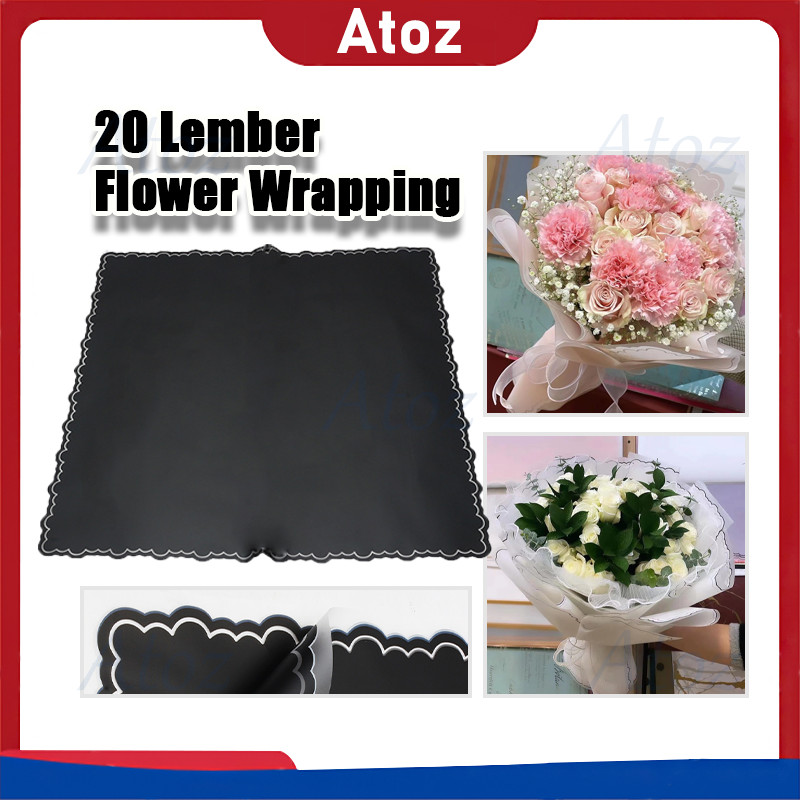 

20 Lember Cloud Awan Frame Transparan Kertas/Flower Wrapping Paper Semi Transparent Line Color/Bunga Cellophane
