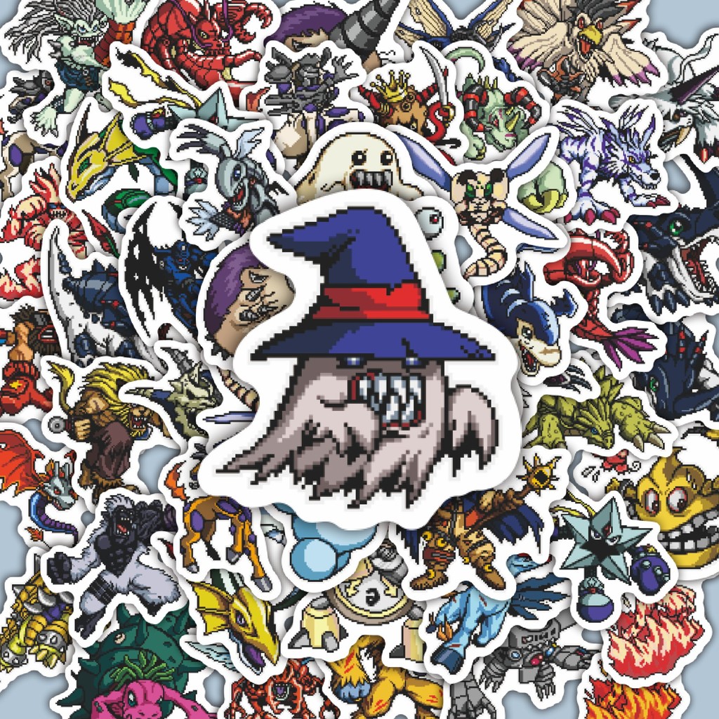 

100PCS Lucu Stiker Pixel Digimon V67 Stiker Aesthetic Stiker Anti Air Stikers Berperekat Waterproof sticker decal buat Motor Helm Buku Journal Koper Casing HP Laptop Botol Minum Hadiah anak