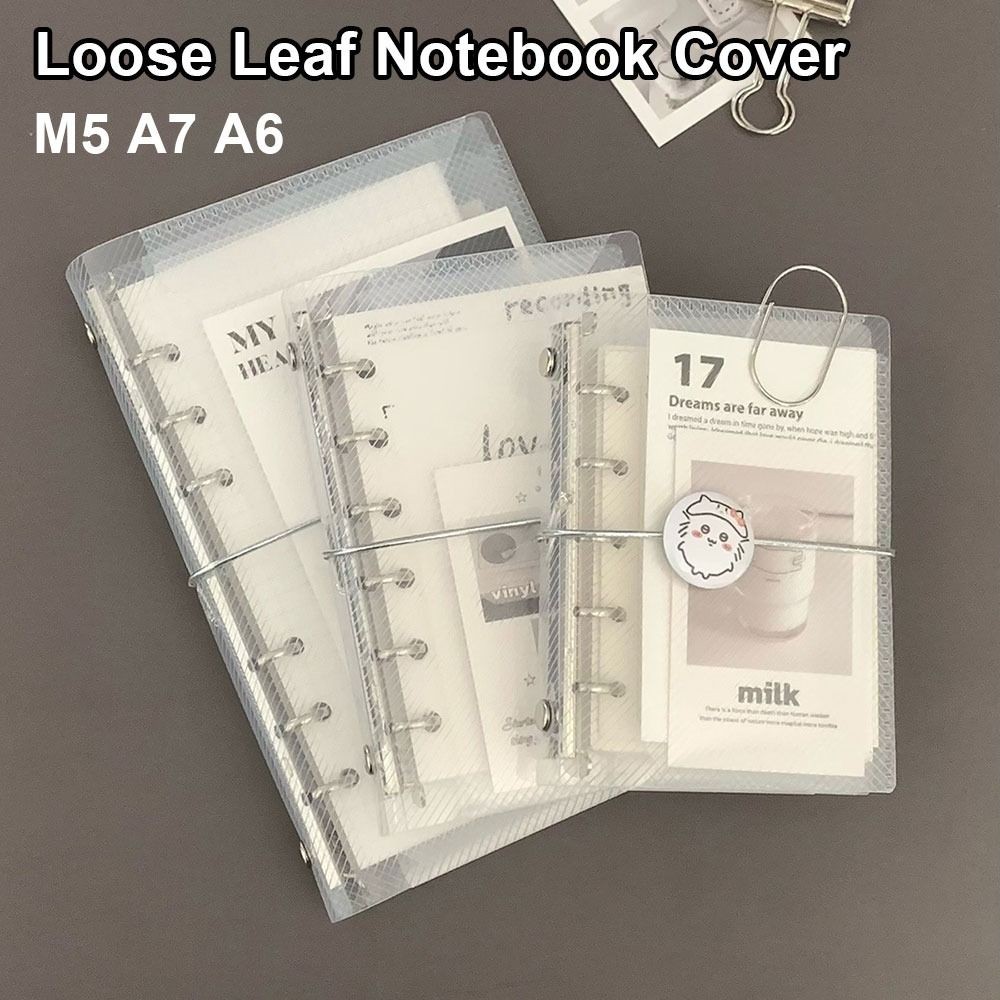 

1Pcs Durable Diagonal Loose Leaf Notebook Cover PP Three Fold M5 A7 A6 Portable Sticker Small Card Photo Storage Ledger
