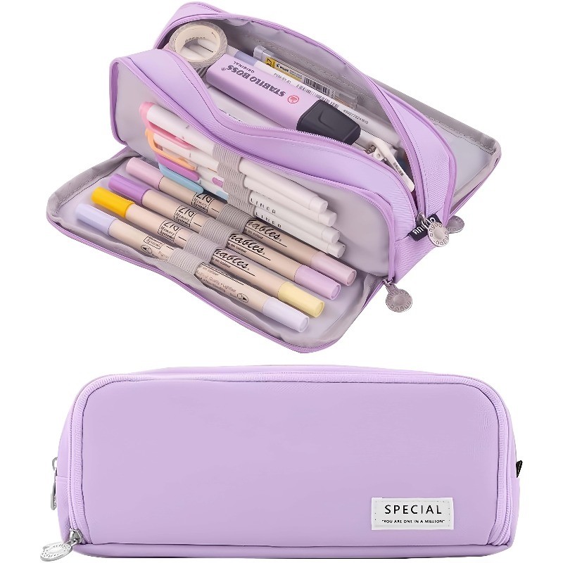 

3-Layer Pencil Case,Oxford Fabric Extendable Stationery Box,Multi-Functional School Office Desk Organizer,Start of School Season