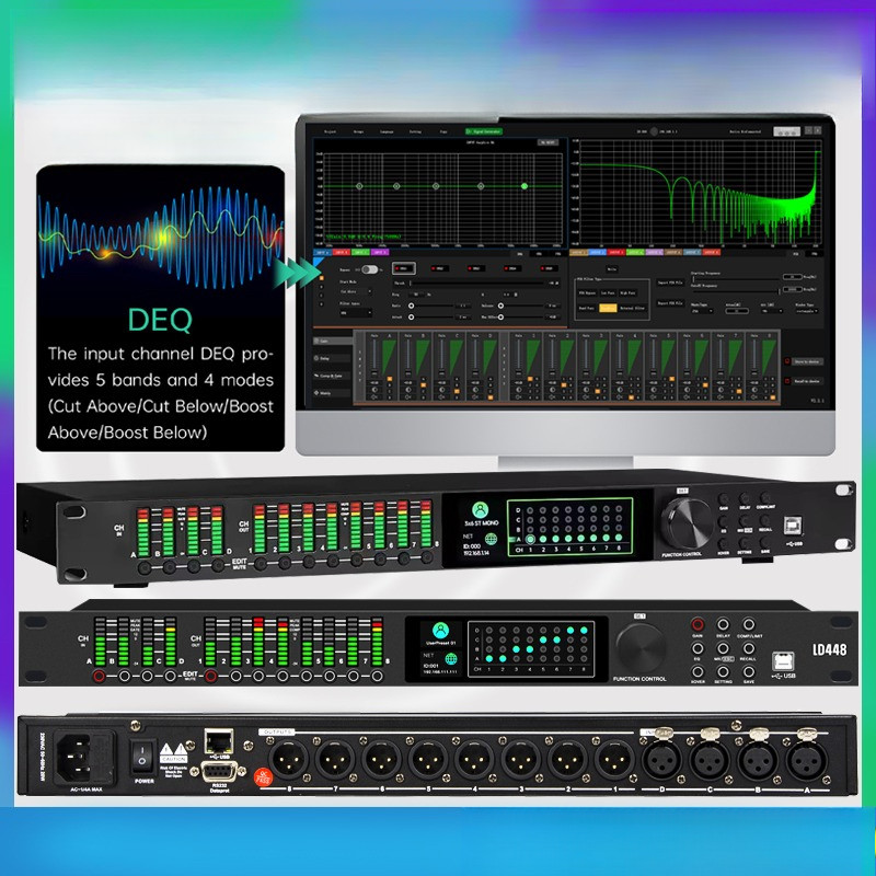 Paulkitson LD448 Digital Audio Processor With Fir 32bit Procesador Driverack 4in 8out Professional L