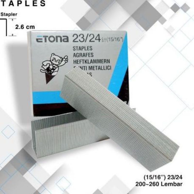 

Isi Staples Etona 23/24 ( 1 kotak )