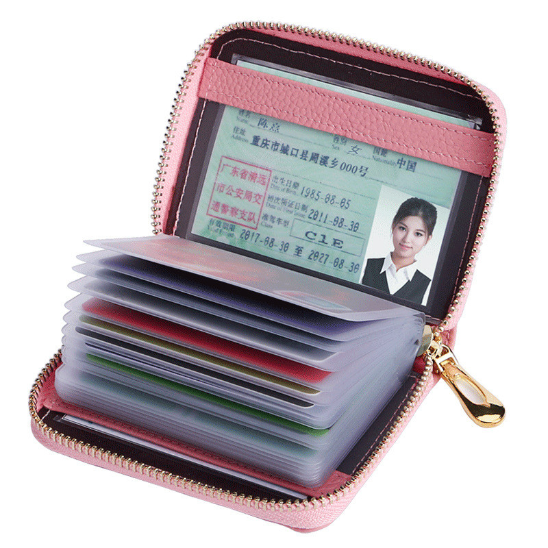 

20 Detents Cards Holders PU Business Bank Credit Bus ID Card Holder Cover Coin Pouch Anti Demagnetization Wallets Bag Organizer