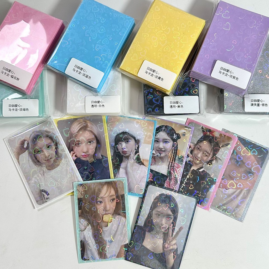 

Sharkbang 50pcs/Lot Holo Card Sleeves 61x91mm 20C Heart Series PP Kpop Holder For Postcards Films Game Cards Photocard Protector