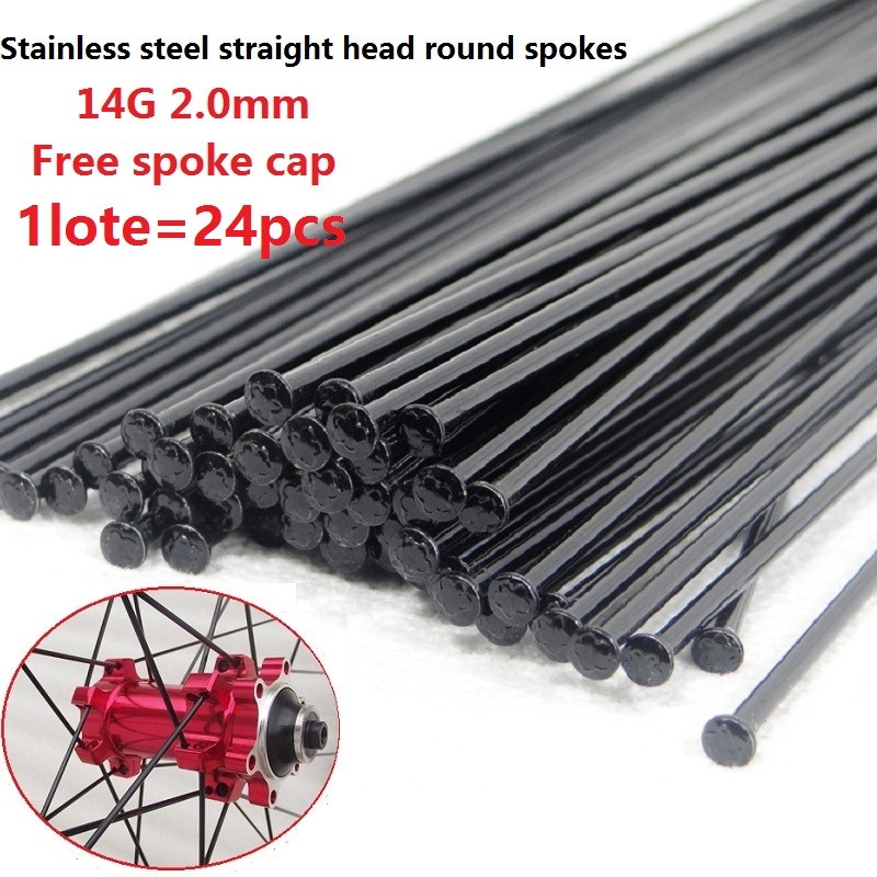 Bicycle spoke steel wire MTB spoke stainless steel spoke 14G 2.0mm straight head straight pull round