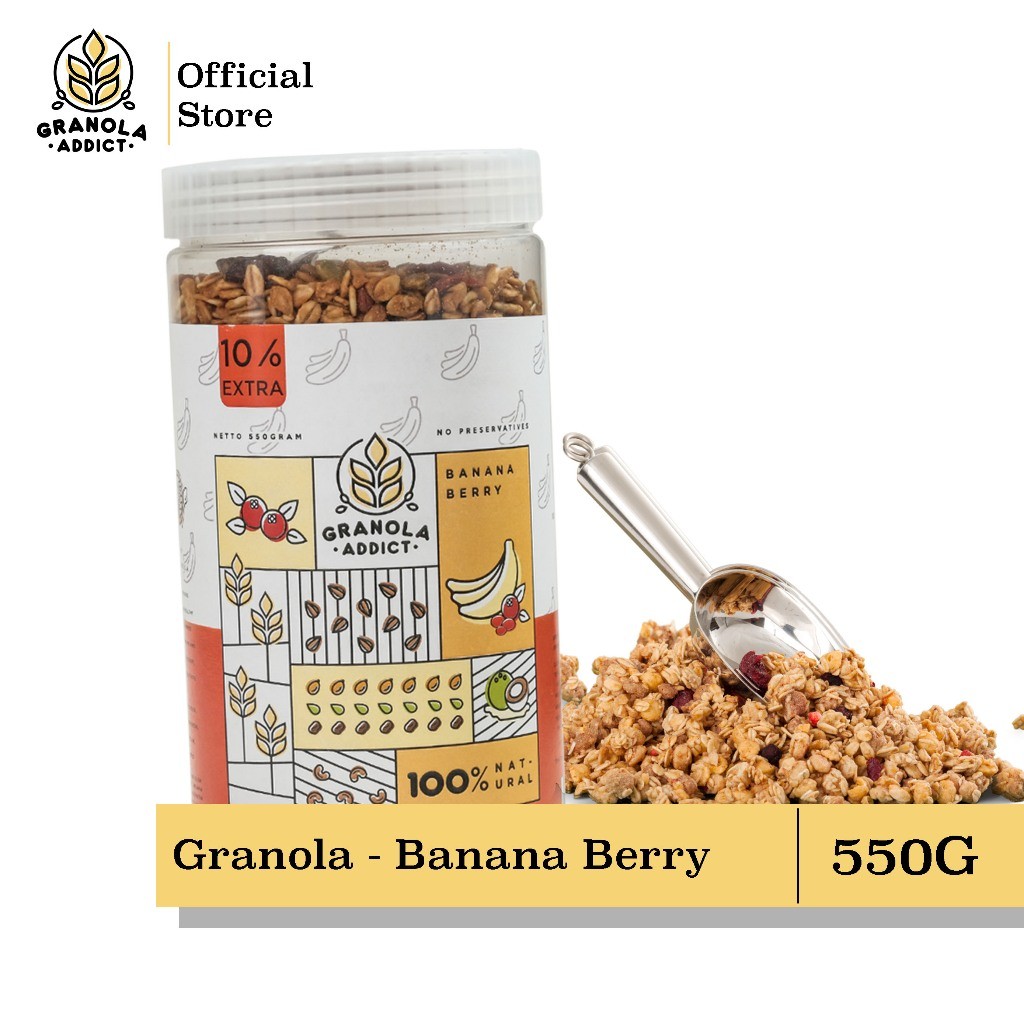 

Granola Addict - Banana Berry 550G (500G EXTRA + 50G)