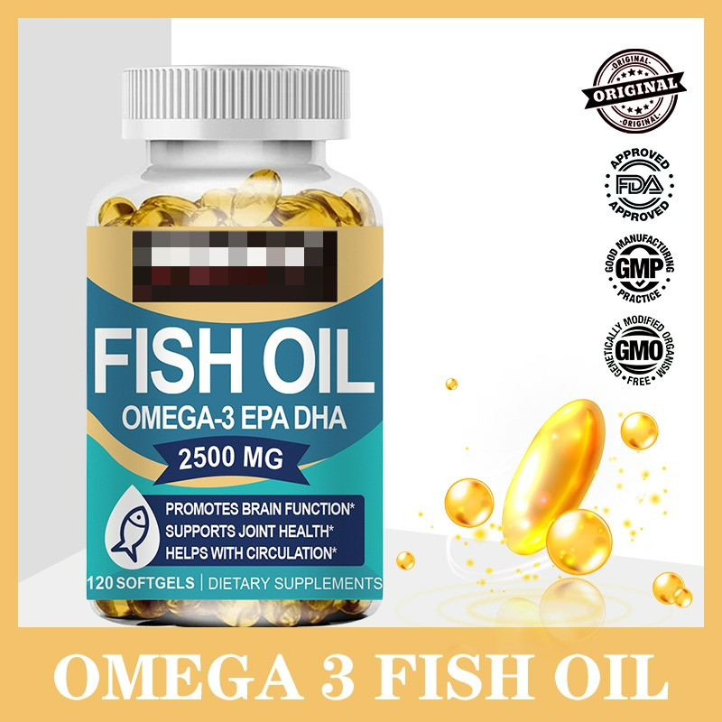 Omega 3 Fish Oil Minyak Ikan 2500mg - EPA DHA Tingkat Tinggi untuk Jantung & Otak & Mata & Sendi Ban