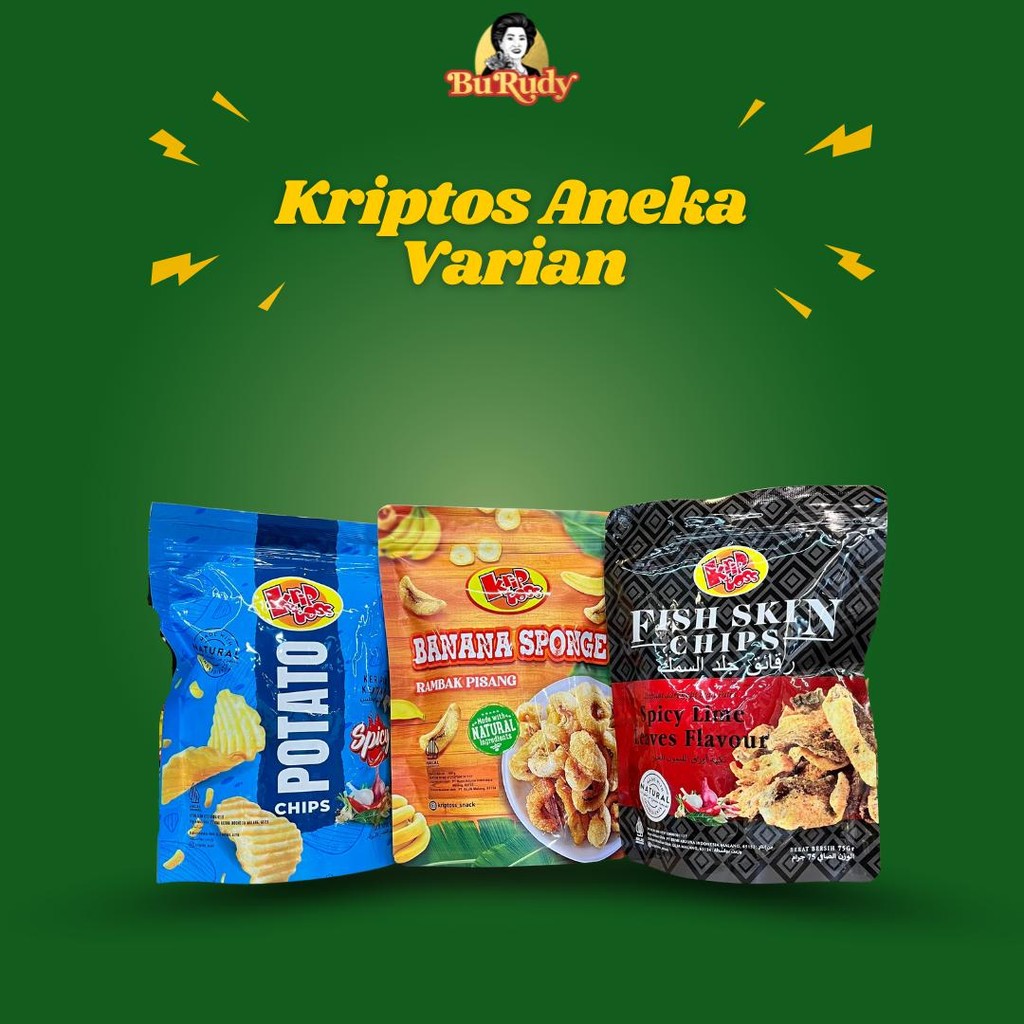 

Kripstos Cemilan Kekinian – Varian Spicy Potato Chips, Banana Sponge & Fish Skin Pedas 75gr