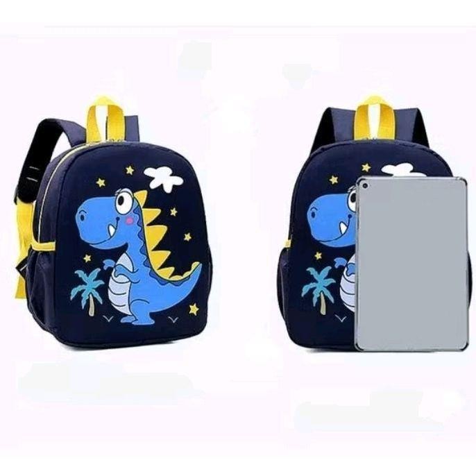 TAS RANSEL DINO ANAK TK / PAUD DINO HITAM PRINTING