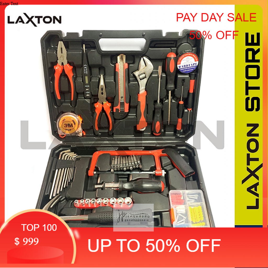 LAXTON L03-100 Toolkit Serbaguna – Obeng Tang Palu, Alat Perkakas Lengkap untuk Rumah & Bengkel