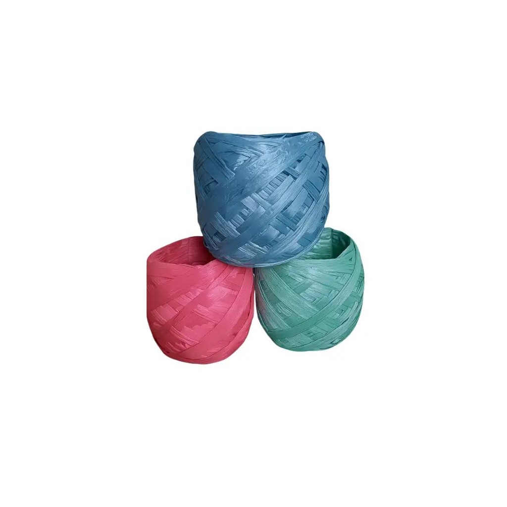 BAHAN PP PREMIUM Tali Rafia bola bintang warna warni  5 Ons 0.5 Kg Tali Plastik Kuat Anti Air ±242M 