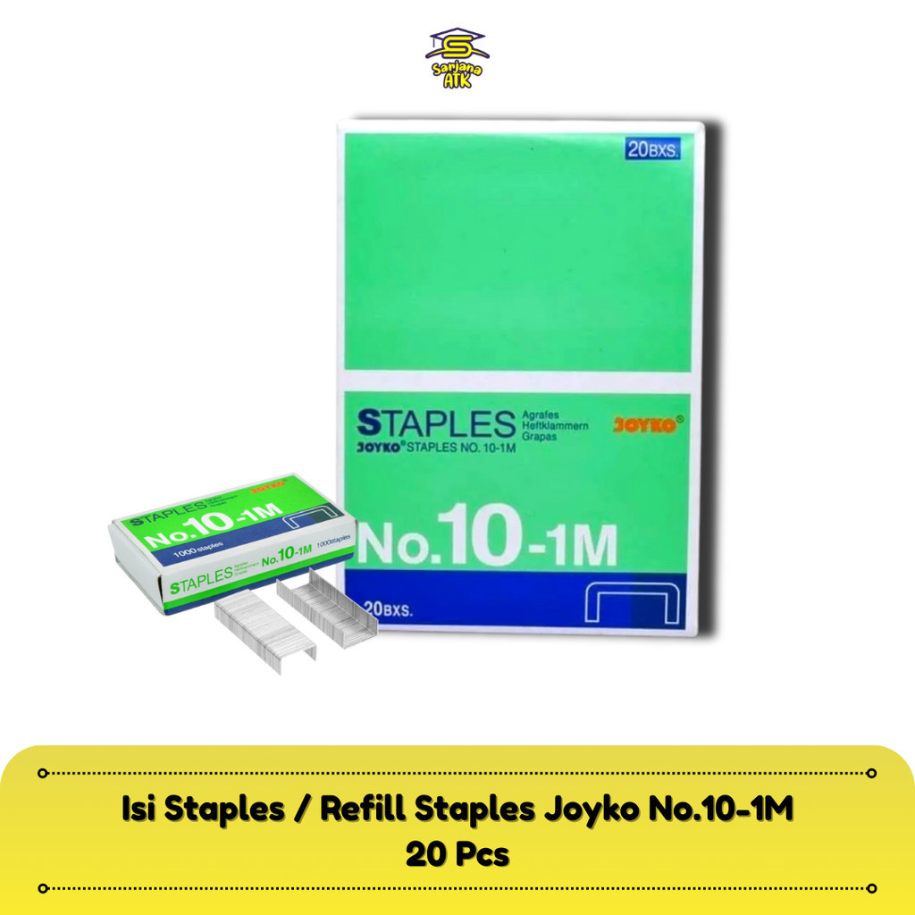 

(20 Pcs) ISI STAPLES JOYKO KECIL NO.10-1M / REFILLSTAPLER