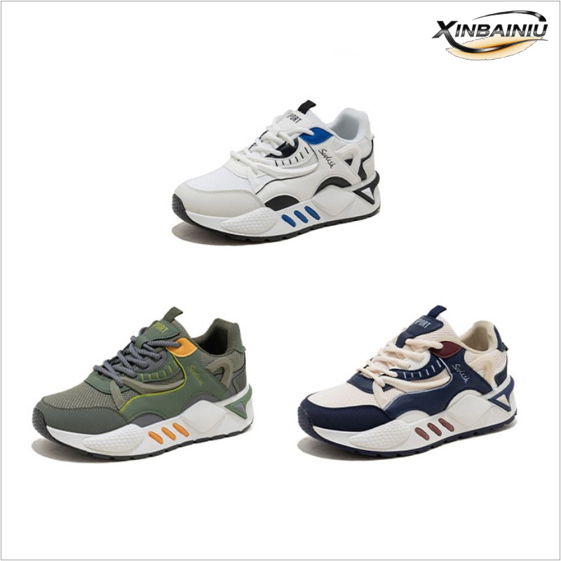 Promo Terbaru Xinbainiu Sepatu Sneakers Sport Pria Anti Licin Running Tinggi 5/10Cm