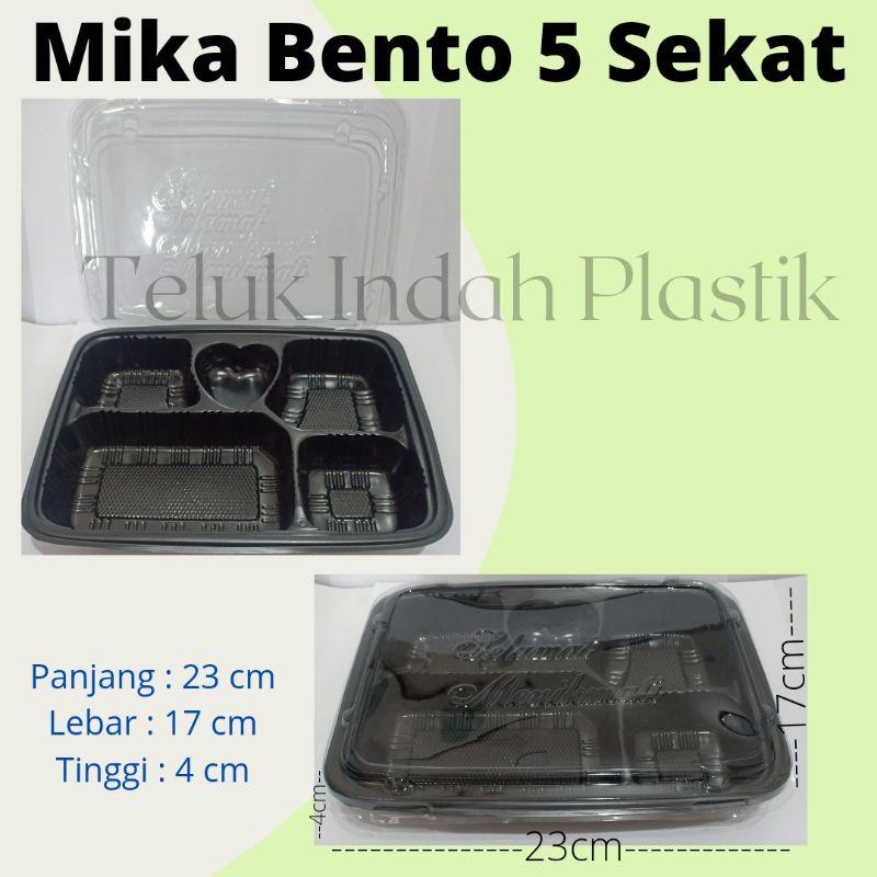 (50set) Mika Bento 5 Sekat / Tray Lunch Box Bento 5 skat