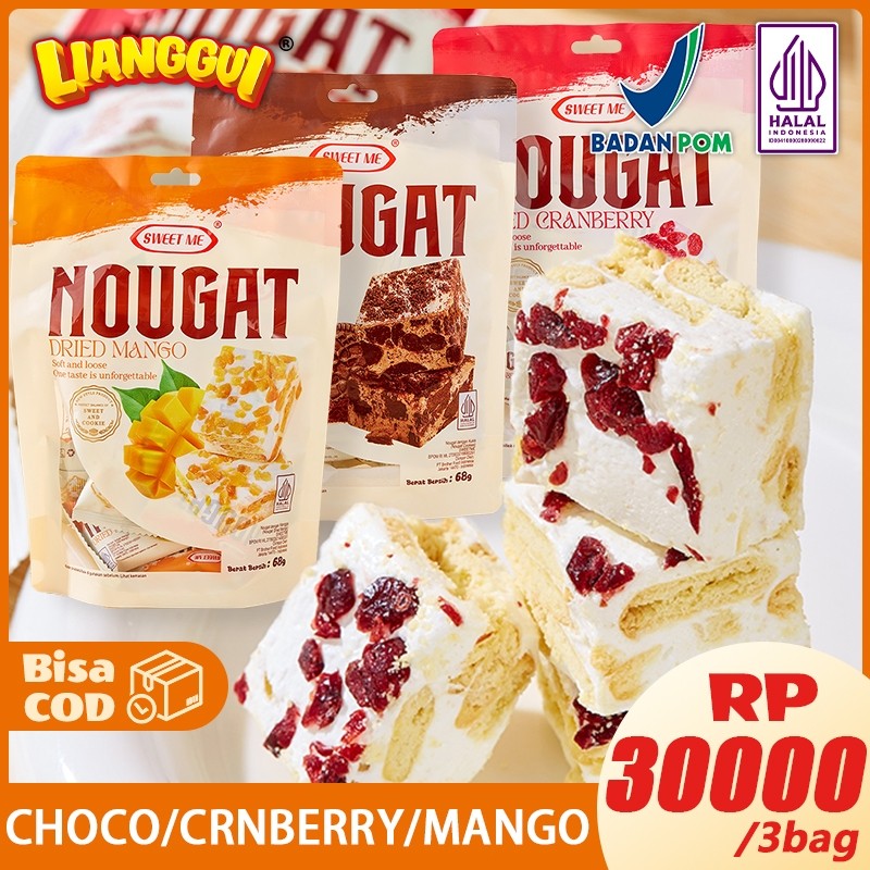 

Lianggui Halal Nougat 3 Rasa: Mangga, Cranberry, Coklat - Cemilan Enak Viral, Snack Keluarga