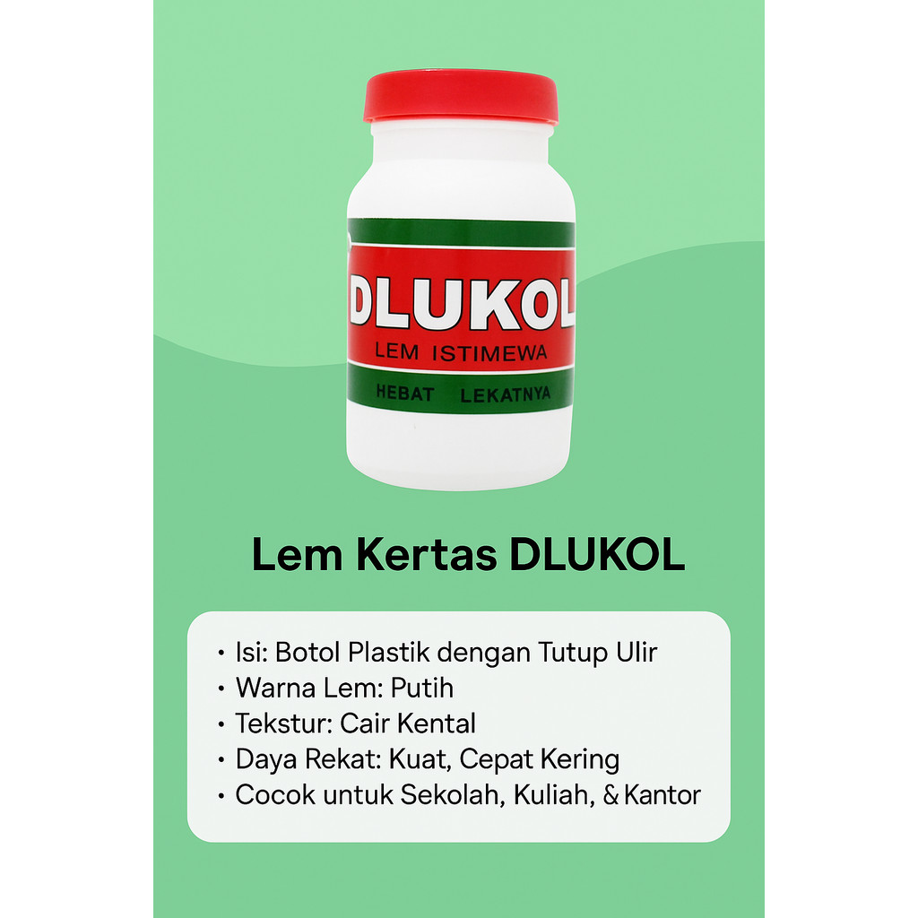

Lem Putih Kertas / White Glue / Lem Colek / Lem Botol / Lem Pvac Dlukol Besar