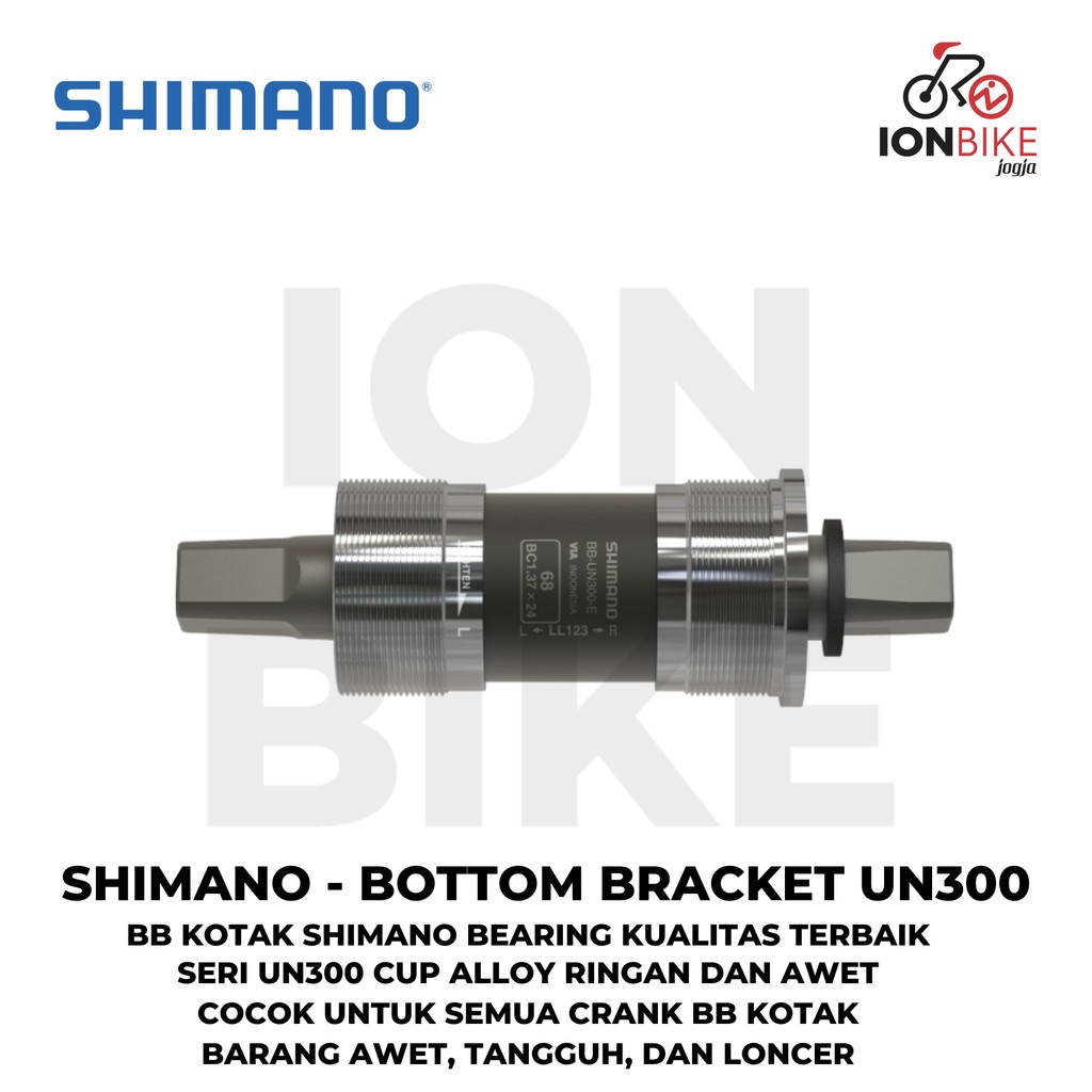 Bottom Bracket Shimano UN300 110 mm BB Kotak UN 300 110mm Square Crank BottomBracket Sepeda Bearing 
