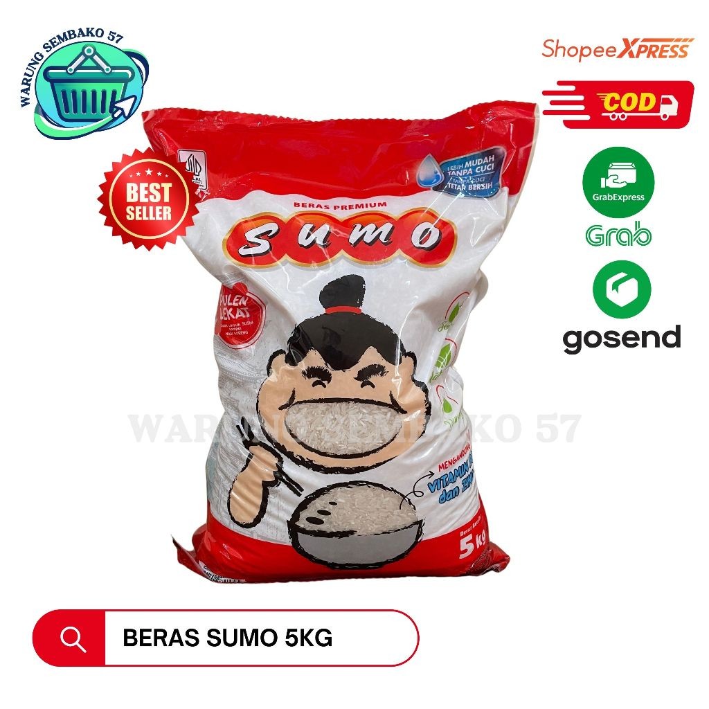 

Sumo Beras Premium Fortifikasi 5kg - Bubur Sushi Goreng Nasi Padang Best Seller Ready Stock