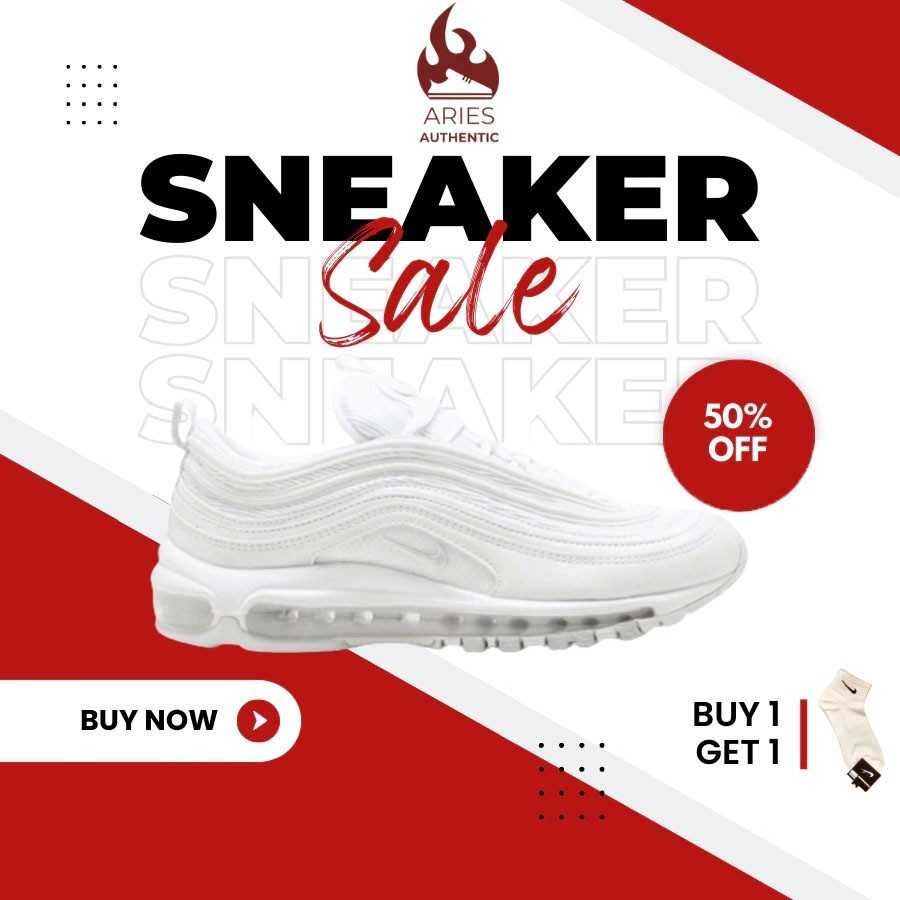 Sepatu lari low - cut Nike Air Max 97 yang cocok untuk segala gaya, terbuat dari kain dan sintetis k