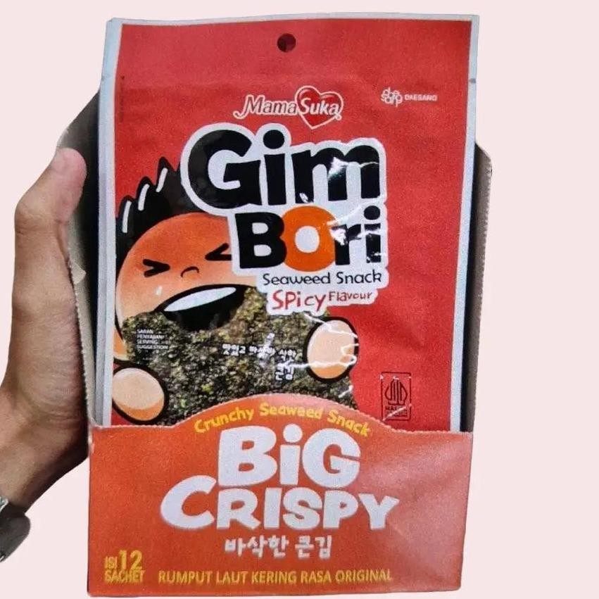 

Mamasuka Gim Bori ( 1 box isi 12 ) Big Crispy Crunchy Spicy Nori Pedas Original