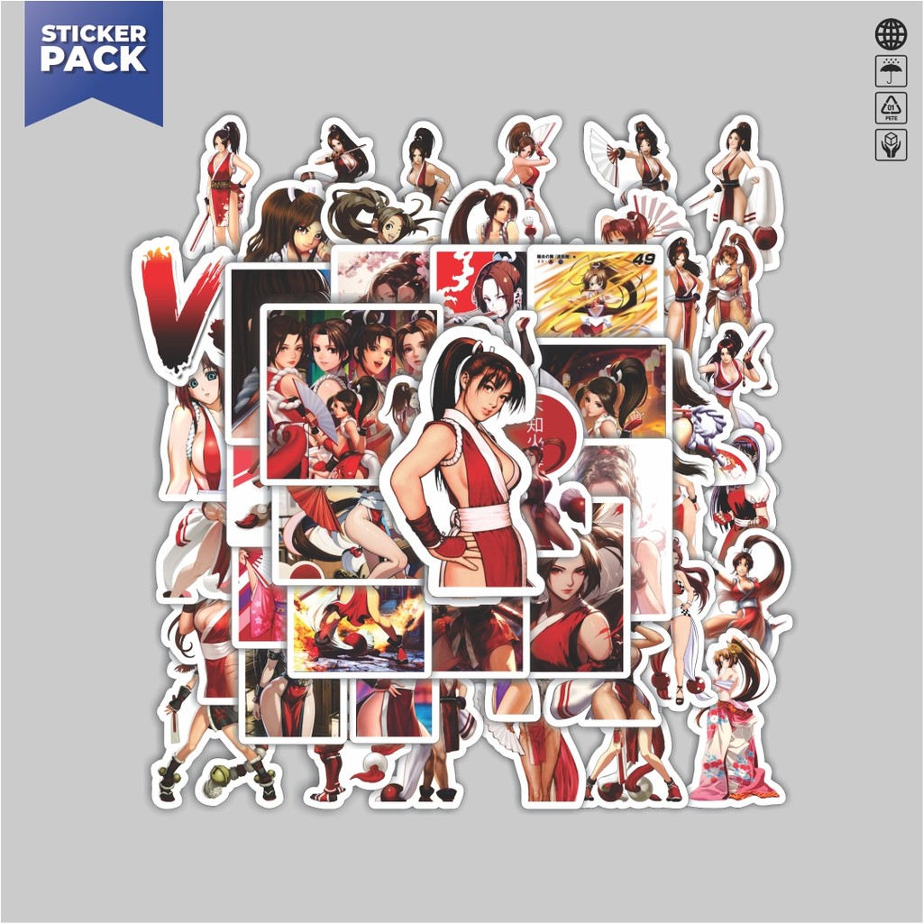 

[100PCS]Stiker Pack Stiker Game Series King Of Fighter Mai Shiranui Mix Aesthetic Vinyl Anti Air Dekorasi Sticker Laptop Buku Journal Koper Helm Casing HP Gitar Helm Skateboard