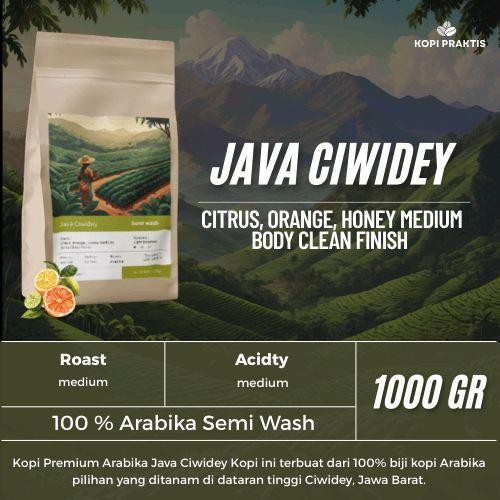 

ROASTED BEANS ARABIKA SEMI WASH JAVA CIWIDEY 1000 GR | 1 KG | BIJI KOPI SANGRAI | Coffee - GILING HALUS